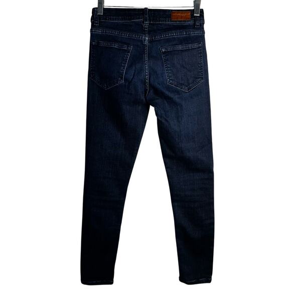 Sézane High Rise Skinny Jeans Dark Indigo Denim Size 26 Stretch Cotton Blend - Picture 4 of 9